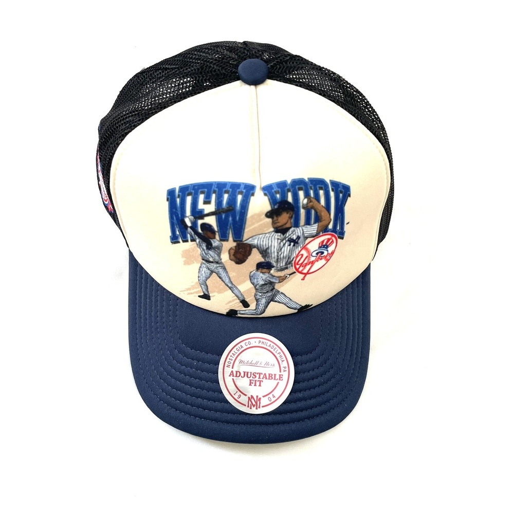 NEW Mitchell & Ness New York Yankees Graphic / Patch Trucker Hat Cap Colorblock